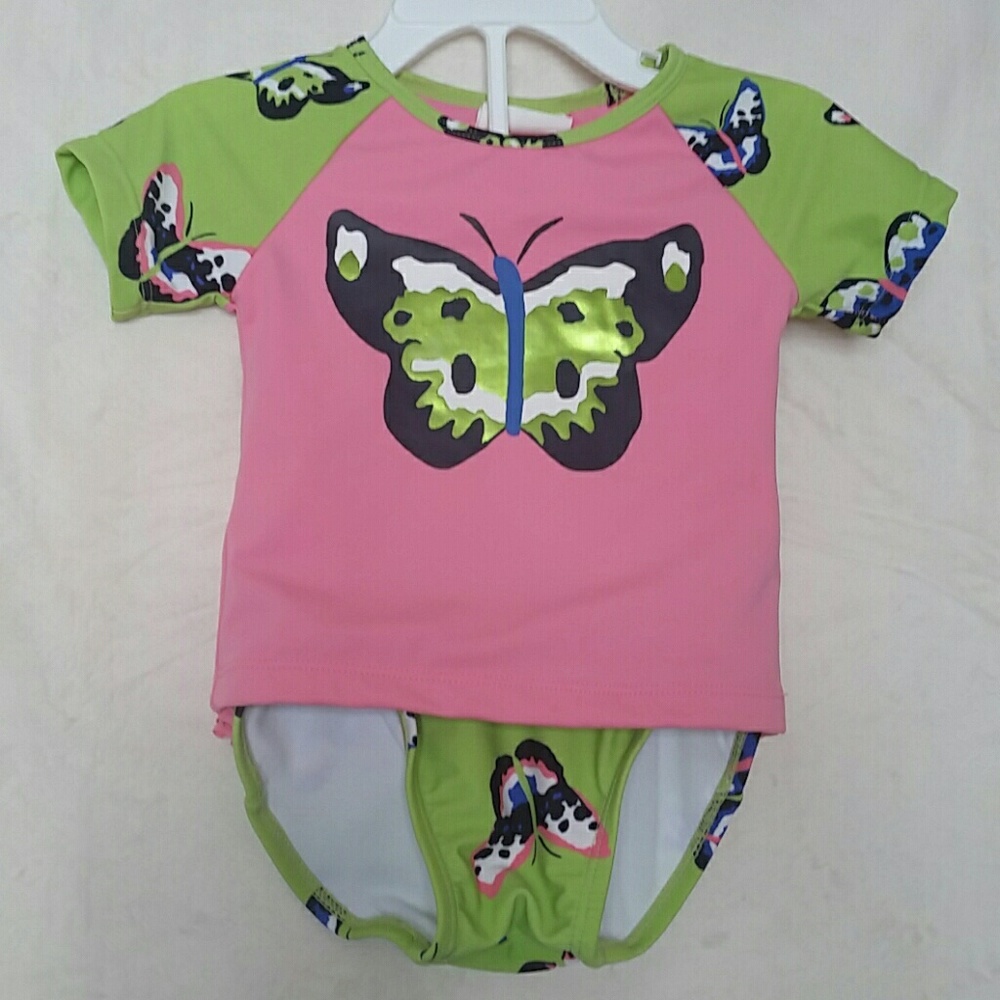 🌊Crazy 8 Butterfly Rash Guard Bikini Set🌊